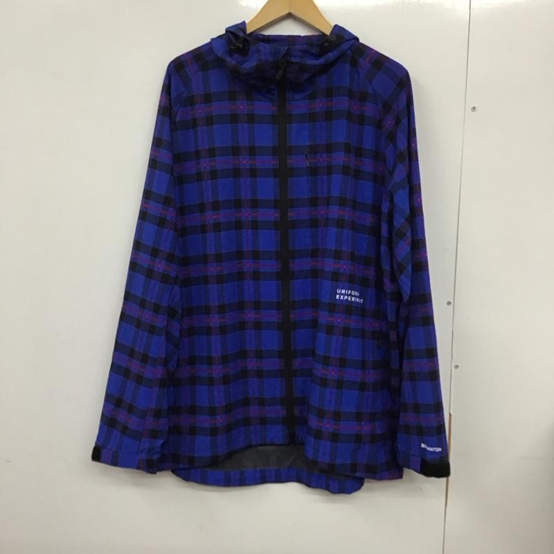 ユニフォームエクスペリメント uniform experiment ジャケット、上着 ジャケット、ブレザー ジップアップジャケット ナイロンジャケット アウター hurleyx XL チェック 青 / ブルー / X 赤 / レッド /  メンズ USED 古着 中古 10132319