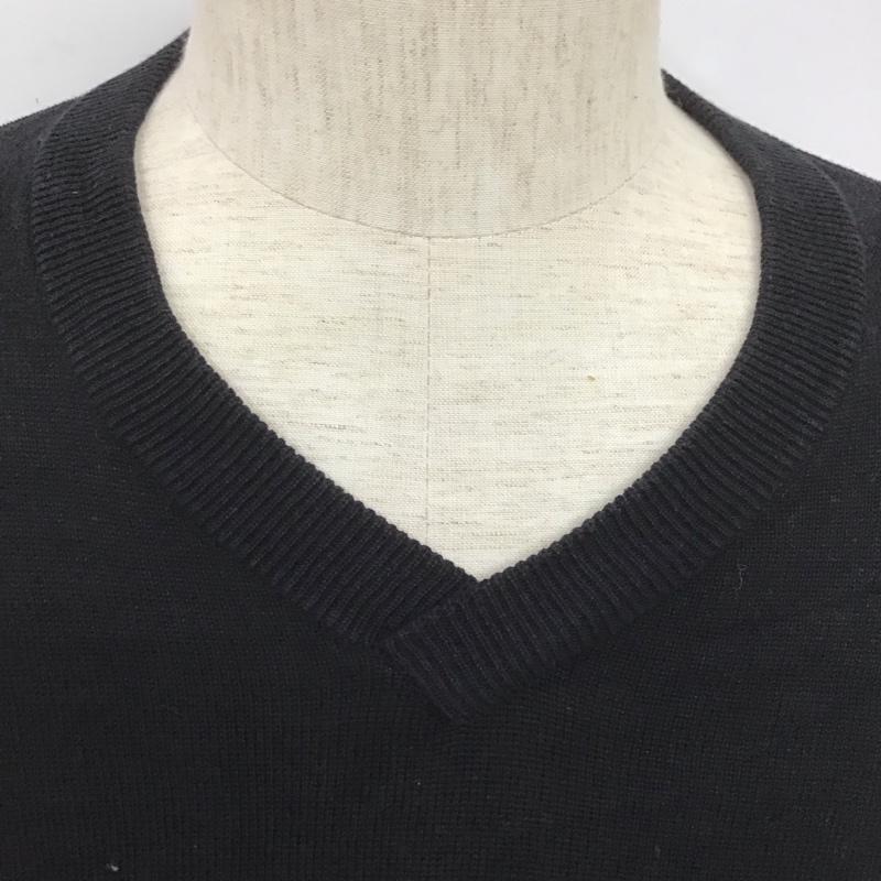 ヴィクティム VICTIM＆CO． ニット、セーター 七分袖 Vネックセーター 七分丈ニットカットソー カジュアルカットソー M 無地 黒 / ブラック /  メンズ USED 古着 中古 10106742
