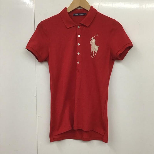 ラルフローレン RALPHLAUREN ポロシャツ 半袖 L 無地 赤 / レッド /  レディース USED 古着 中古 10131749