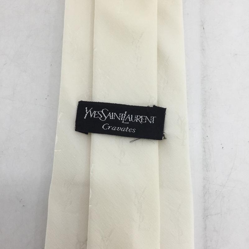 イヴサンローラン Yves Saint Laurent ネクタイ ネクタイ シルク D-TK8075 総柄 アイボリー / アイボリー /  メンズ USED 古着 中古 10138636