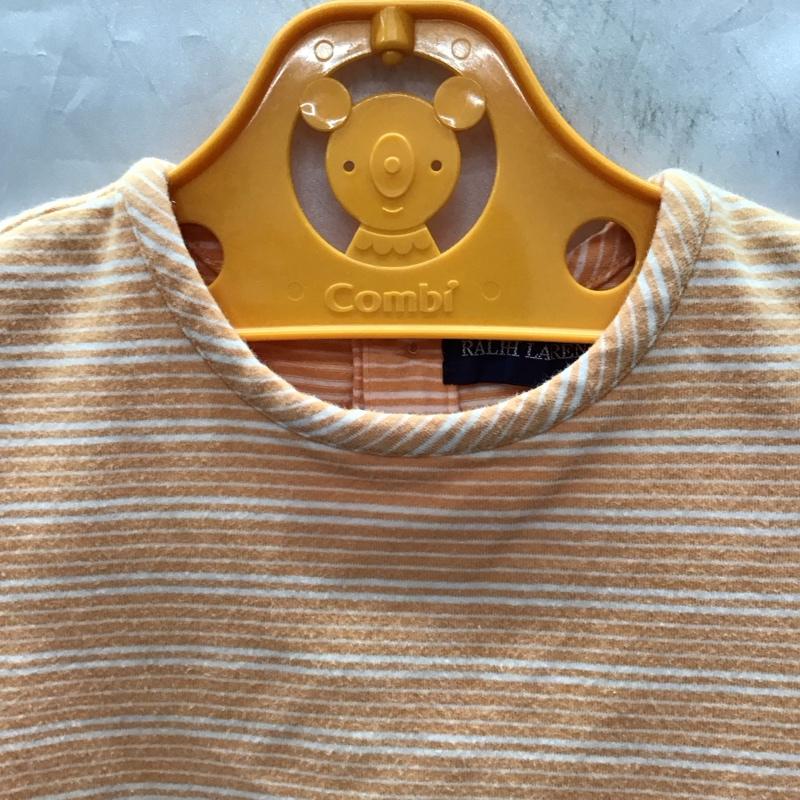 ラルフローレン RALPHLAUREN Tシャツ 半袖 90cm ベビー ボーダー 90cm ワンポイント 橙 / オレンジ / X 白 / ホワイト /  ガールズ USED 古着 中古 10116903
