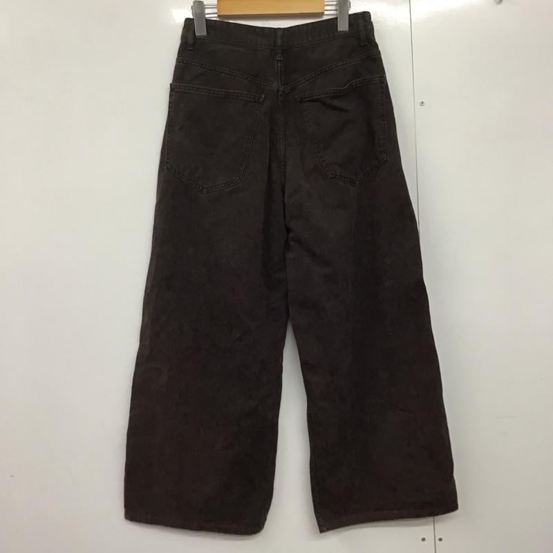 ザラ ZARA パンツ デニム、ジーンズ デニムパンツ ワイドパンツ カジュアルパンツ ストレッチパンツ 36 無地 茶 / ブラウン /  レディース USED 古着 中古 10143778
