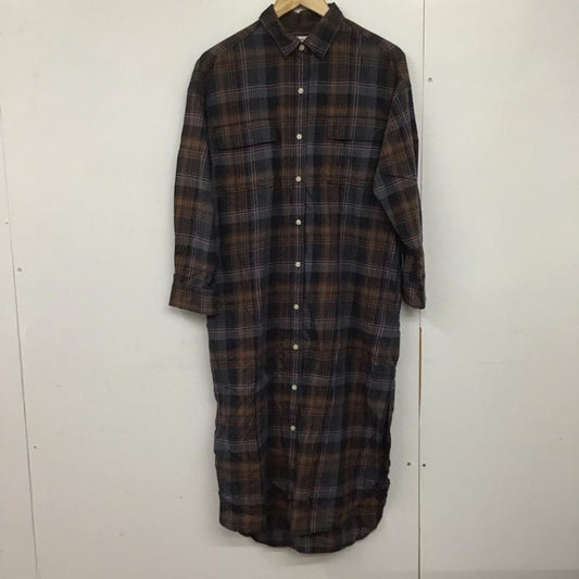 ニコアンド niko and... ワンピース ロングスカート 長袖ロングワンピース シャツワンピース フレアスカート M チェック マルチカラー / マルチカラー /  レディース USED 古着 中古 10143720