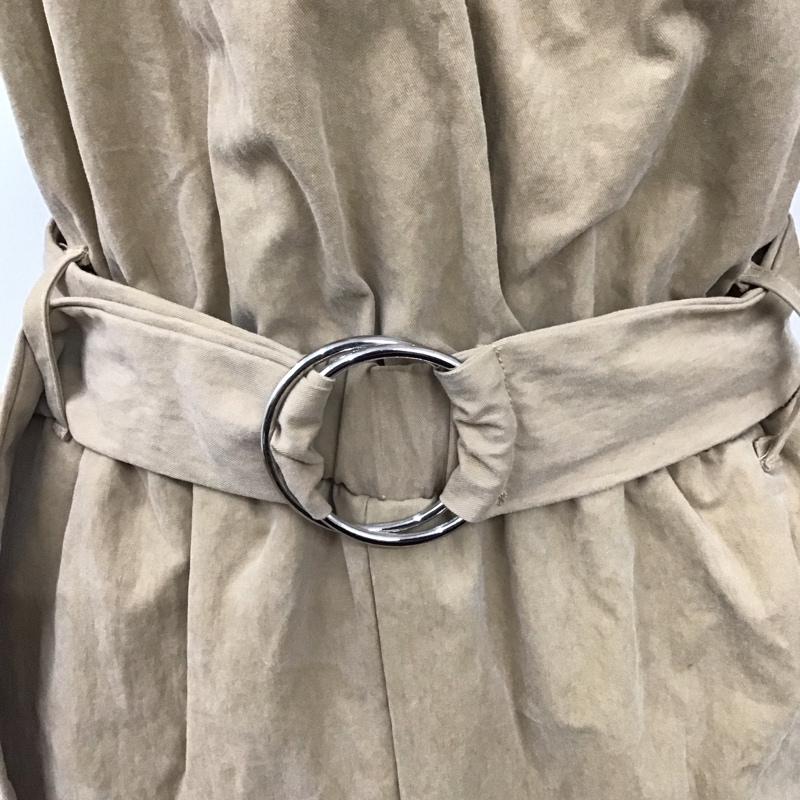 ザラ ZARA ワンピース ロングスカート 7385 111 743 カシュクール ベルト付き スリット 七分袖 S 無地 ベージュ / ベージュ /  レディース USED 古着 中古 10122557