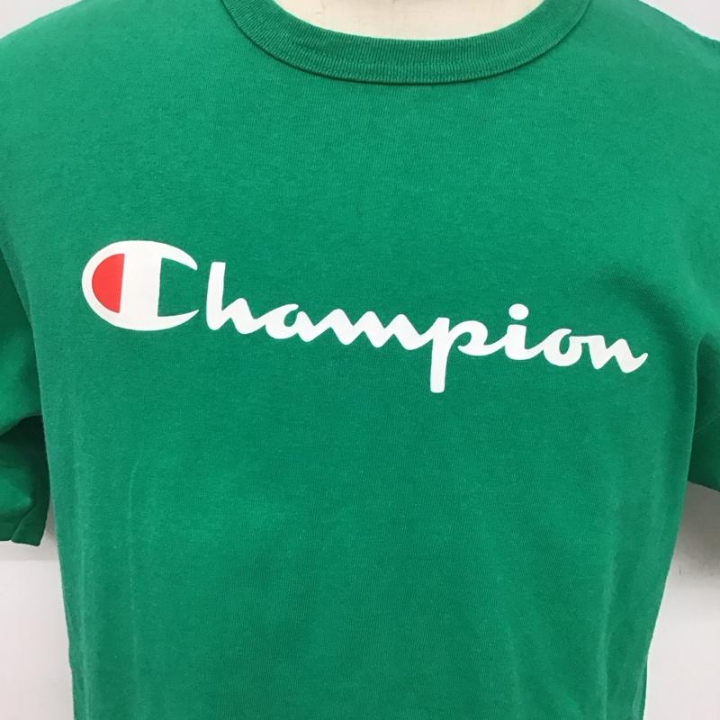 チャンピオン Champion Tシャツ 半袖 半袖カットソー プリントTシャツ クルーネックカットソー L ロゴ、文字 緑 / グリーン /  メンズ USED 古着 中古 10126194