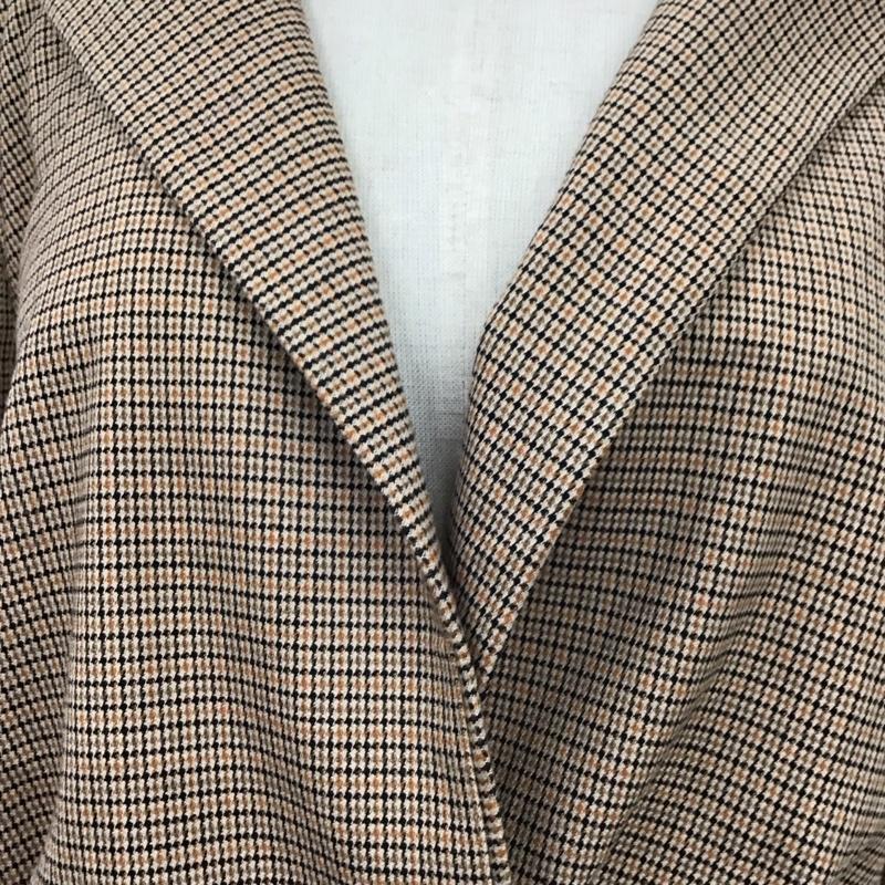 ザラ ZARA カットソー 長袖 3067 487 121 クロップドチェックシャツ L チェック 茶 / ブラウン / X 黒 / ブラック / X 橙 / オレンジ /  レディース USED 古着 中古 10116713