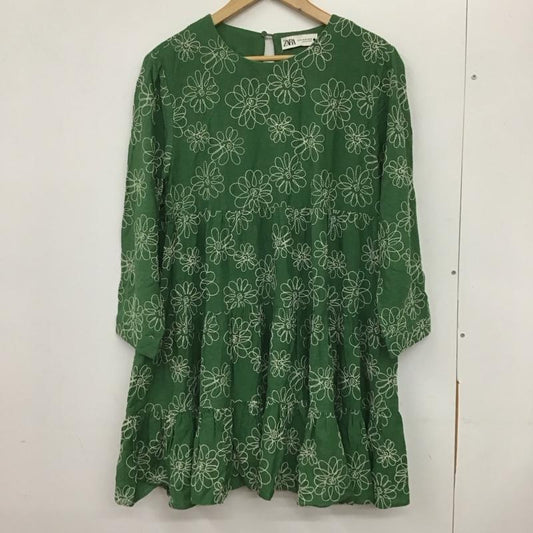 ザラ ZARA ワンピース ロングスカート 長袖ワンピース ロングワンピース フレアスカート XL 刺繍 緑 / グリーン /  レディース USED 古着 中古 10135448