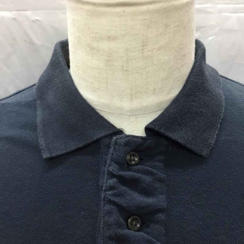エドウィン EDWIN ポロシャツ 半袖 半袖ポロシャツ カラーシャツ 半袖カットソー L ロゴ、文字 紺 / ネイビー /  メンズ USED 古着 中古 10112290