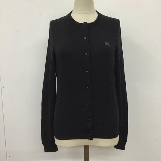 バーバリーブルーレーベル BURBERRY BLUE LABEL カーディガン 長袖 FBF25-676-09 クルーネック 38 ワンポイント 黒 / ブラック /  レディース USED 古着 中古 10122837