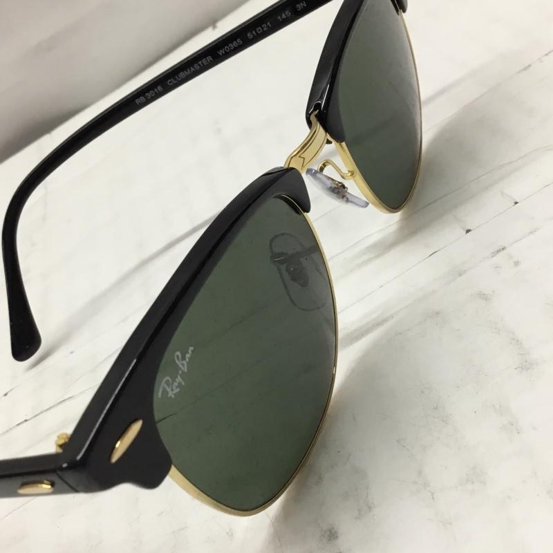 レイバン Ray-Ban めがね・サングラス サングラス RB3016 CLUBMASTER ケース付き ロゴ、文字 黒 / ブラック / X 金 / ゴールド /  メンズ USED 古着 中古 10106491