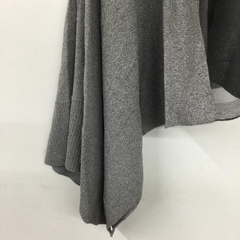 オズモーシス OSMOSIS カットソー 半袖 599010-255K サイドドレープニットプルオーバー イレギュラーヘム シアー ONE SIZE 無地 灰 / グレー / X 黒 / ブラック /  レディース USED 古着 中古 10144641