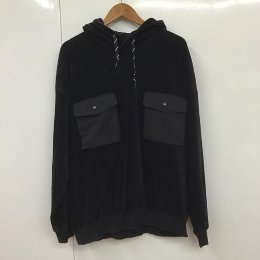 ニコアンド niko and... パーカー 長袖 コーデュロイパーカー プルオーバーパーカー 4 無地 黒 / ブラック /  メンズ USED 古着 中古 10130490