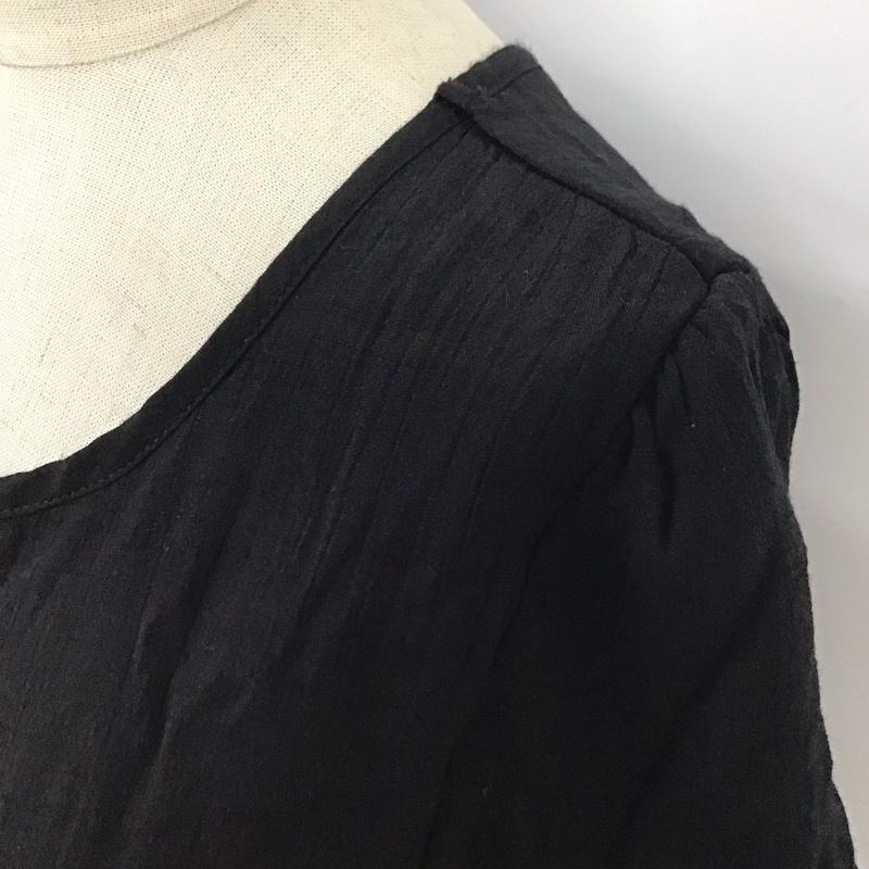 グローブ grove ワンピース ロングスカート 半袖ロングワンピース フレアスカート 切り替えワンピース L 無地 黒 / ブラック /  レディース USED 古着 中古 10116942