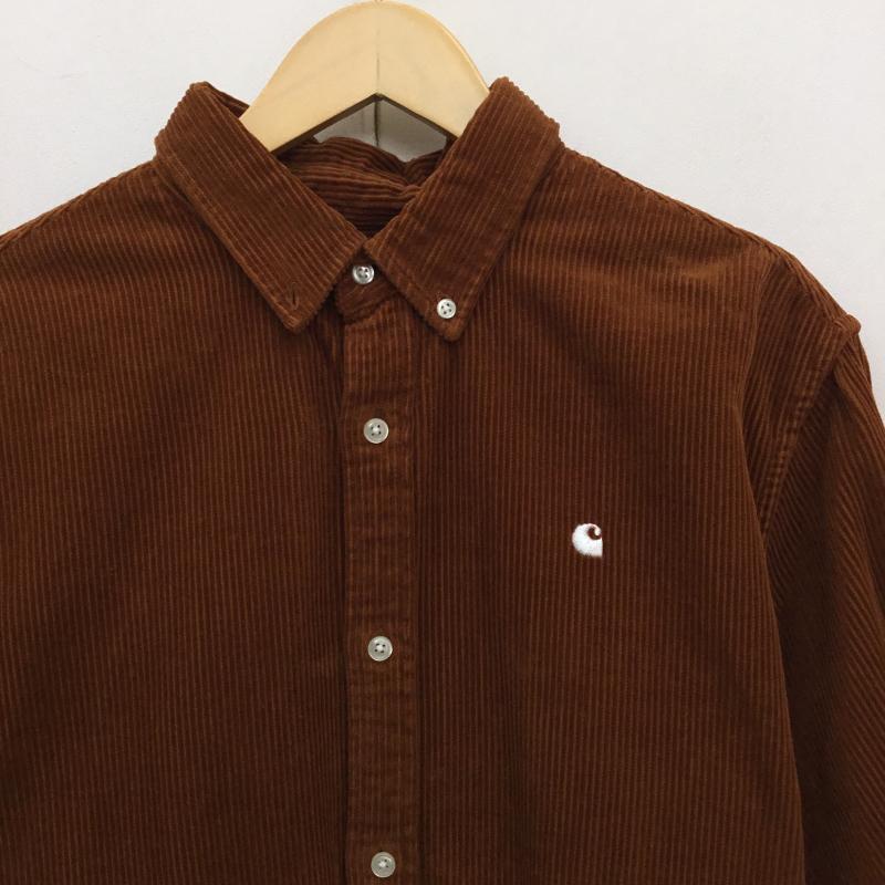 カーハートダブリューアイピー Carhartt WIP シャツ、ブラウス 長袖 Madison Cord Shirt コーデュロイシャツ M ロゴ、文字 茶 / ブラウン /  メンズ USED 古着 中古 10137791
