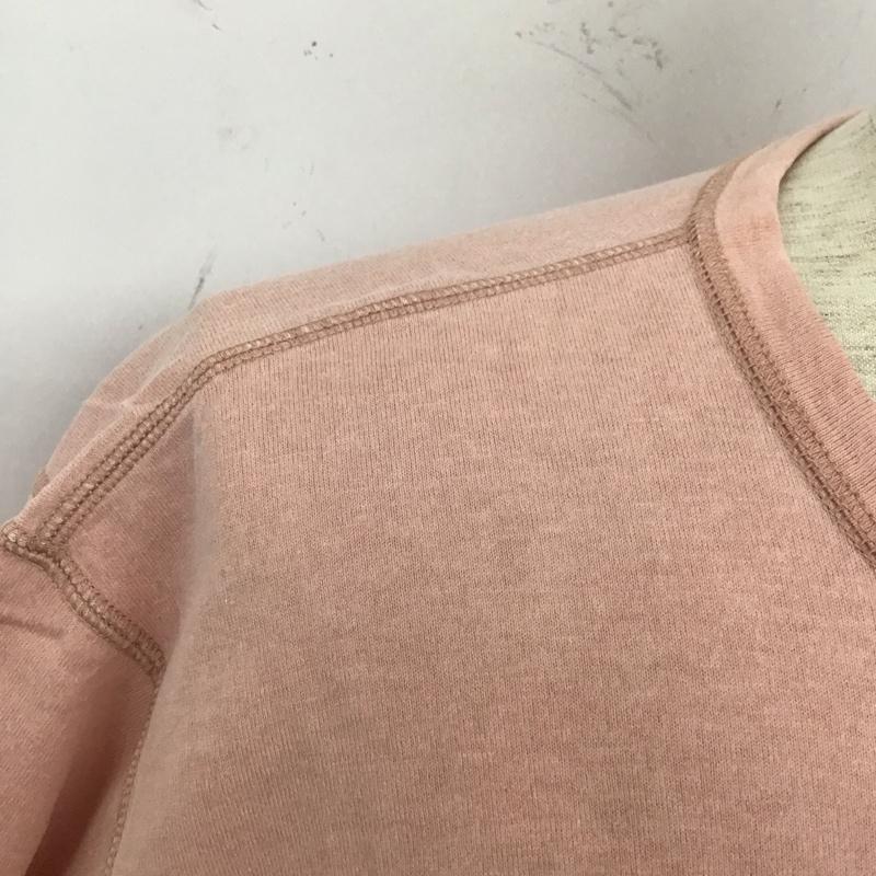 パパス PAPAS Tシャツ 半袖 ヘンリーネック S プリント 桃 / ピンク /  メンズ USED 古着 中古 10109871