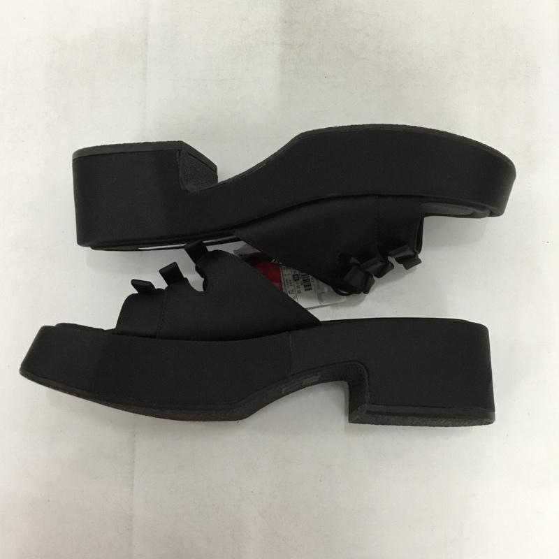 ザラ ZARA サンダル サンダル 3638 410 800 リボンサンダル EU38 無地 黒 / ブラック /  レディース USED 古着 中古 10150243