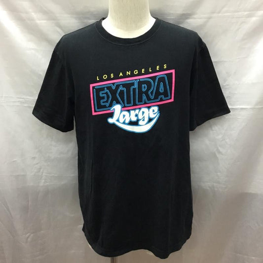 エクストララージ XLARGE Tシャツ 半袖 半袖カットソー プリントTシャツ クルーネックカットソー M ロゴ、文字 黒 / ブラック /  メンズ USED 古着 中古 10118658