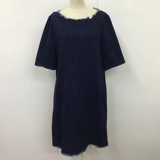 ザラベーシック ZARA BASIC ワンピース ひざ丈スカート 半袖ロングワンピース デニムワンピース クルーネック M 無地 インディゴ / インディゴ /  レディース USED 古着 中古 10116418