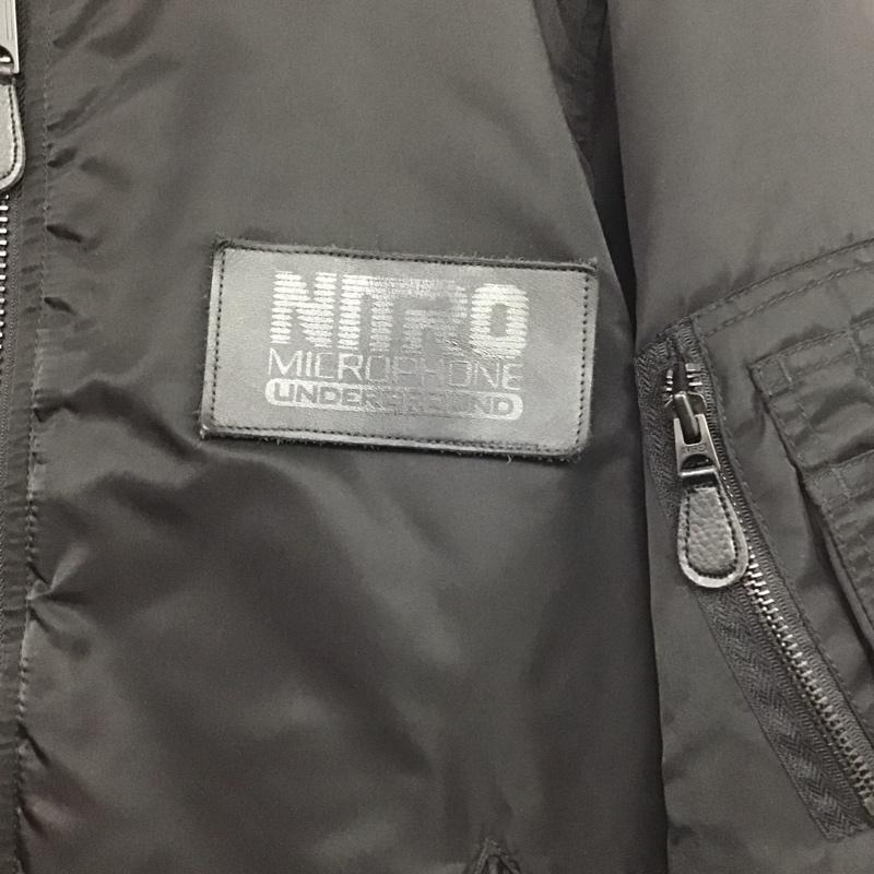 アヴィレックス AVIREX ジャケット、上着 ジャケット、ブレザー 783-4952014 nitro microphone underground フライトジャケット ナイロンジャケット L 無地 黒 / ブラック /  メンズ USED 古着 中古 10141385