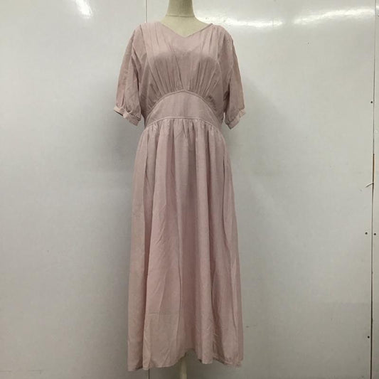 メルロープリュス merlot plus ワンピース ロングスカート 半袖 Vネック 無地 桃 / ピンク /  レディース USED 古着 中古 10115497