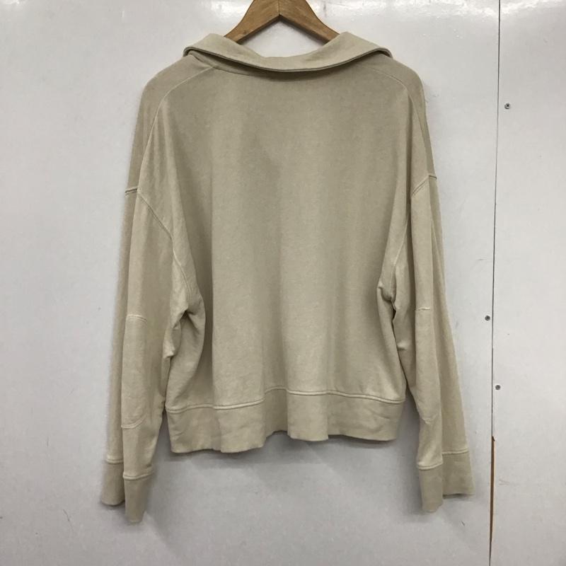 ザラ ZARA トレーナー 長袖 2335 156 711 ポロ スウェット エルボーパッチ L 無地 ベージュ / ベージュ /  レディース USED 古着 中古 10139239