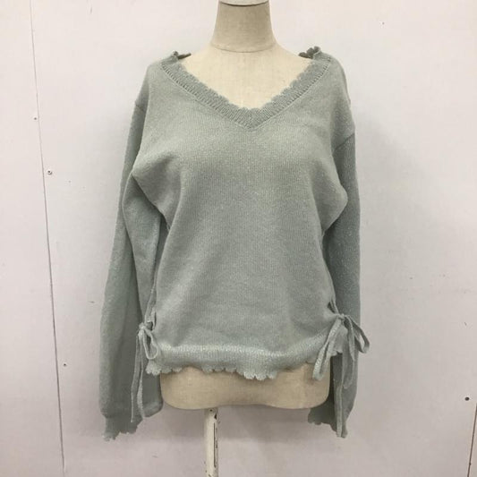 アクシーズファム axes femme ニット、セーター 長袖 ZA131X39 シルバーラメシアーニット FREE 無地 薄緑 / ライトグリーン /  レディース USED 古着 中古 10108194