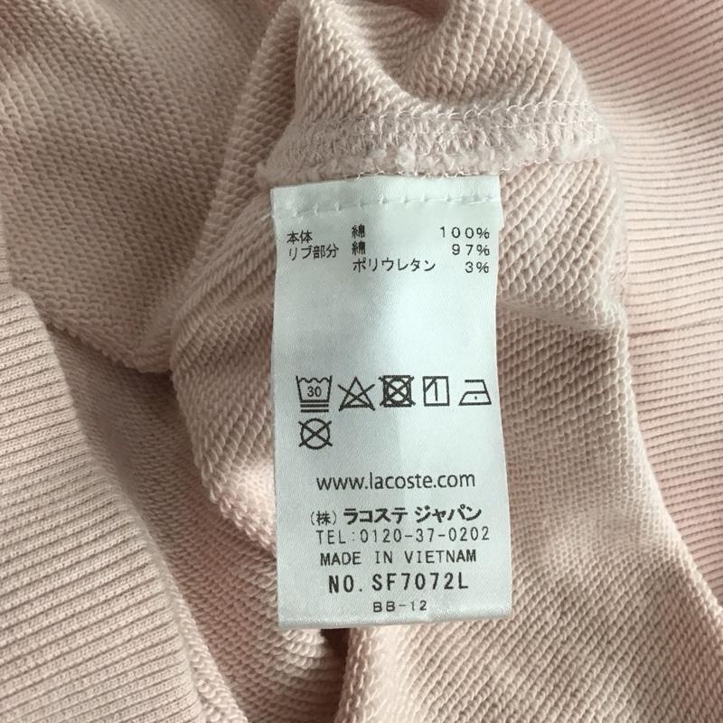 ラコステ LACOSTE トレーナー 長袖 長袖トレーナー スウェット クルーネック プルオーバー 34 ロゴ、文字 桃 / ピンク /  レディース USED 古着 中古 10145116