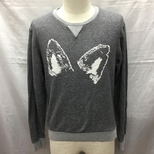 キツネティー Kitsune  Tee トレーナー 長袖 S プリント 灰 / グレー /  メンズ USED 古着 中古 10121823