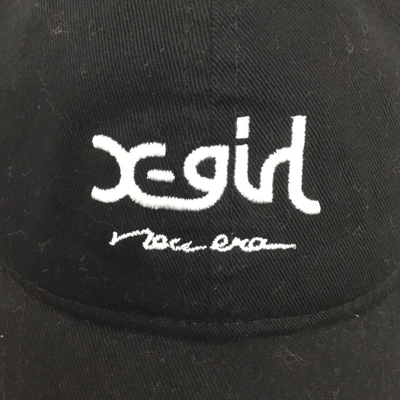 エックスガール X-girl 帽子 キャップ NEW ERA コットン ミルズロゴ 9THIRTY コラボレーション ロゴ、文字 黒 / ブラック /  レディース USED 古着 中古 10128825