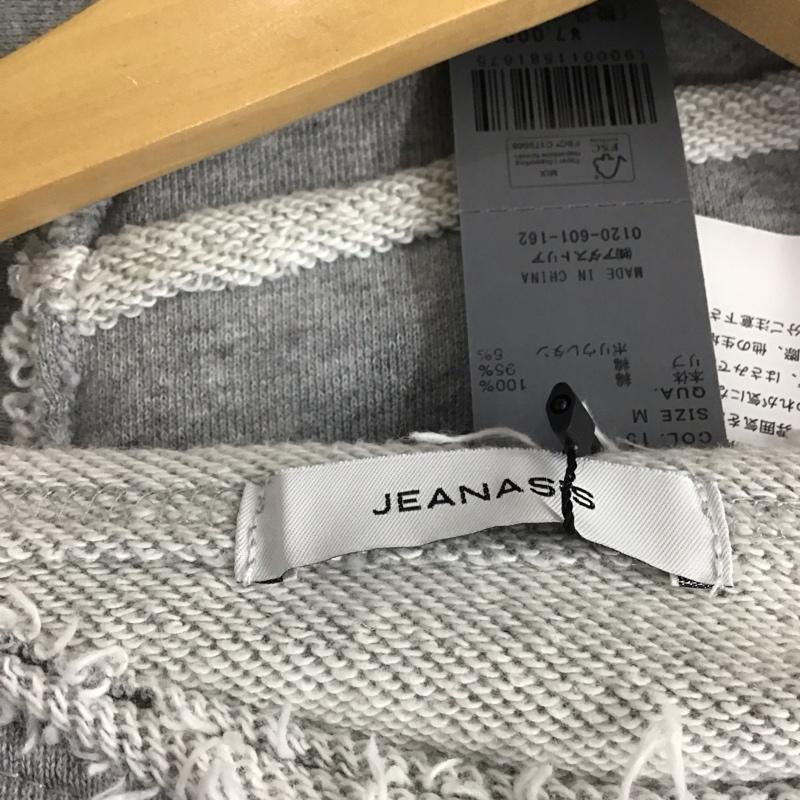 ジーナシス JEANASIS トレーナー 長袖 長袖トレーナー スウェット リメイクライクpartロゴ M プリント 灰 / グレー /  レディース USED 古着 中古 10145401