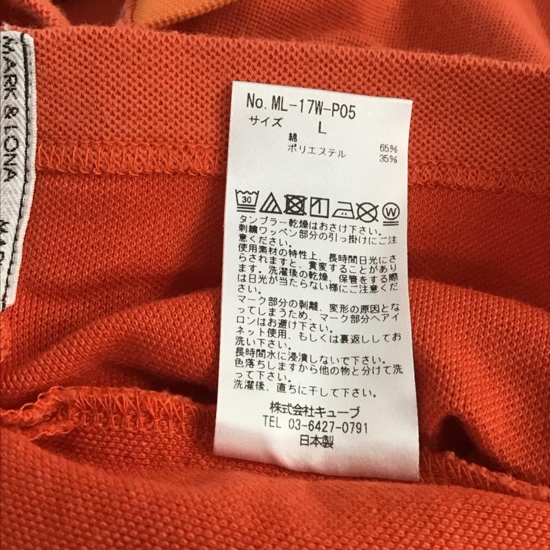 マークアンドロナ MARK&LONA ポロシャツ 半袖 半袖ポロシャツ 半袖カットソー カラーシャツ L ロゴ、文字 橙 / オレンジ /  メンズ USED 古着 中古 10132416