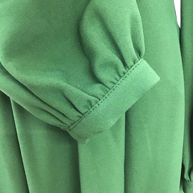 マウジー MOUSSY ワンピース ロングスカート 010EA730-7470 TUCKED FLARE DRESS Vネック 長袖 タグ付き 1 無地 緑 / グリーン /  レディース USED 古着 中古 10117390
