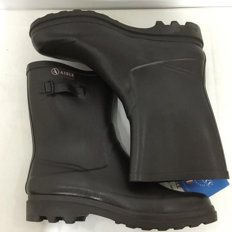 エーグル AIGLE 長靴、レインシューズ 長靴、レインシューズ ZZH8515 ICARE RUBBER BOOTS ラバーブーツタグ付き 44 ロゴ、文字 茶 / ブラウン /  メンズ USED 古着 中古 10135758
