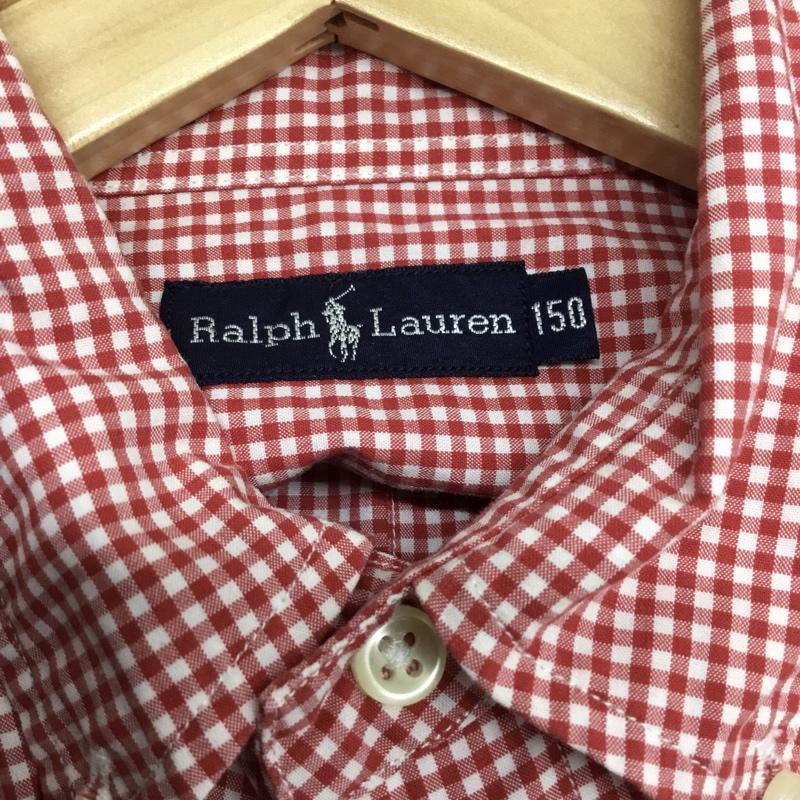 ラルフローレン RALPHLAUREN シャツ、ブラウス 長袖 長袖シャツ チェックシャツ カラーシャツ 長袖カットソー 150cm ロゴ、文字 白 / ホワイト / X 赤 / レッド /  ボーイズ USED 古着 中古 10116539