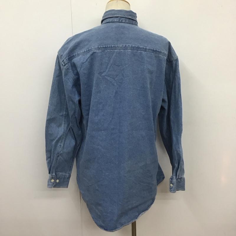 ギャップ GAP シャツ、ブラウス 長袖 OLD GAP デニムシャツ ボタンダウン 90年代 M 無地 青 / ブルー /  メンズ USED 古着 中古 10107644