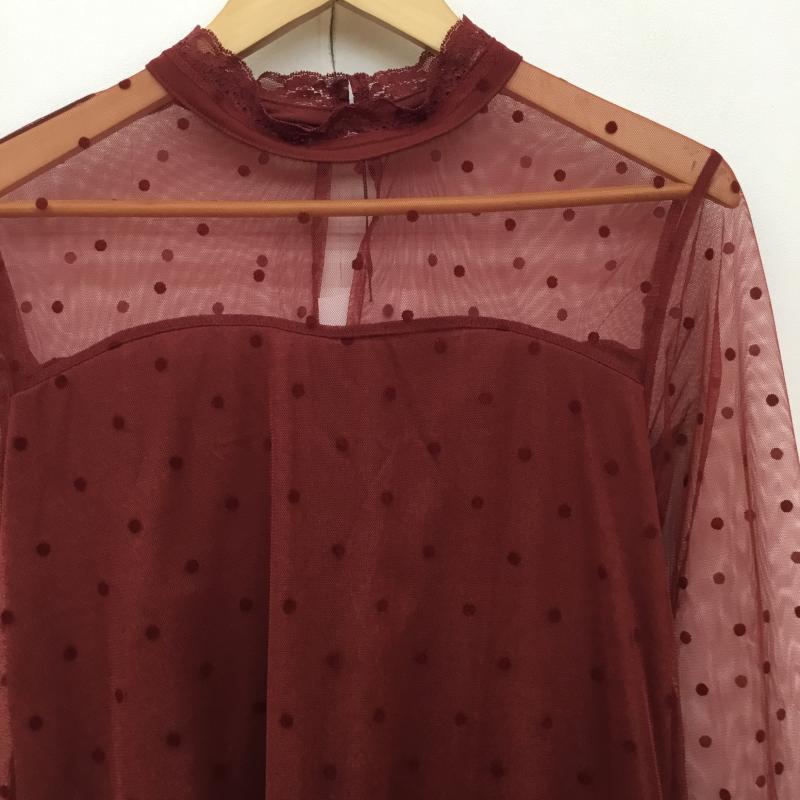 オリーブデオリーブ OLIVE des OLIVE カットソー 長袖 M ドット 赤 / レッド /  レディース USED 古着 中古 10140457
