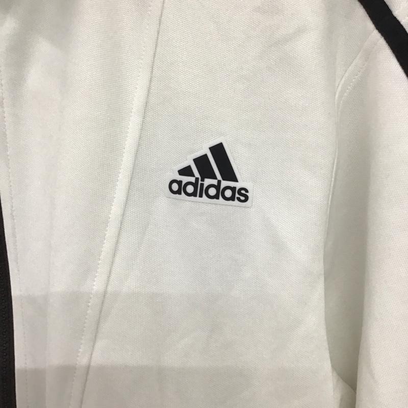 アディダス adidas ジャケット、上着 ジャンパー、ブルゾン iw5526 スポーツウェアジャージ ジップアップジャケット M ロゴ、文字 白 / ホワイト / X 黒 / ブラック /  メンズ USED 古着 中古 10140992