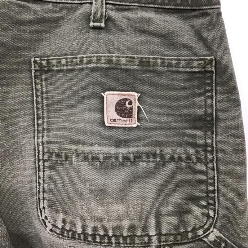 カーハート Carhartt パンツ ワークパンツ、ペインターパンツ B11MOS 35×32 ロゴ、文字 カーキ / カーキ /  メンズ USED 古着 中古 10123670