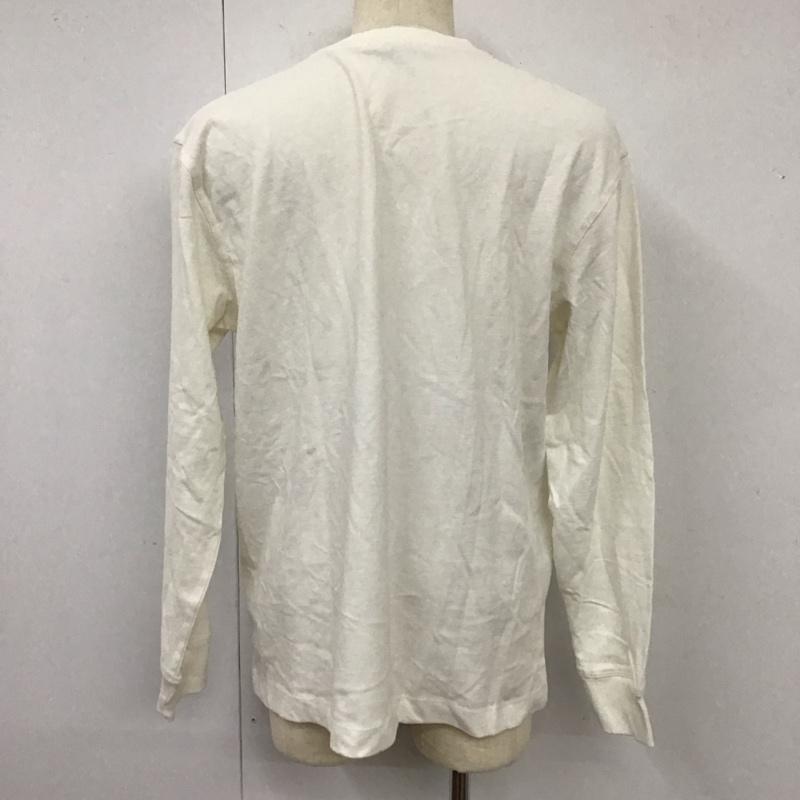 ザラ ZARA カットソー 長袖 長袖カットソー クルーネックカットソー ロングスリーブカットソー プリントTシャツ L 無地 白 / ホワイト /  メンズ USED 古着 中古 10114199