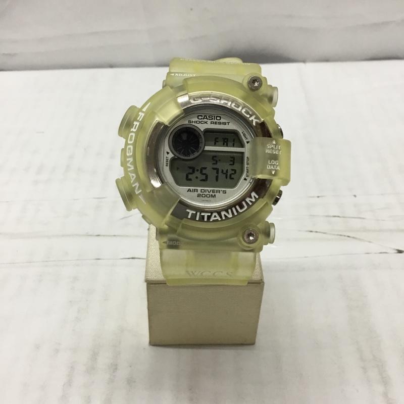 ジーショック G-SHOCK 腕時計 デジタル DW-8201WC FROGMAN W.C.C.S 世界サンゴ礁保護協会 箱有 ロゴ、文字 透明 / クリア /  メンズ USED 古着 中古 10110542