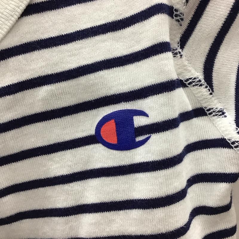 チャンピオン Champion シャツ、ブラウス 半袖 ベビー 短肌着 ボーダー ワンポイント 白 / ホワイト / X 紺 / ネイビー /  ボーイズ USED 古着 中古 10116910