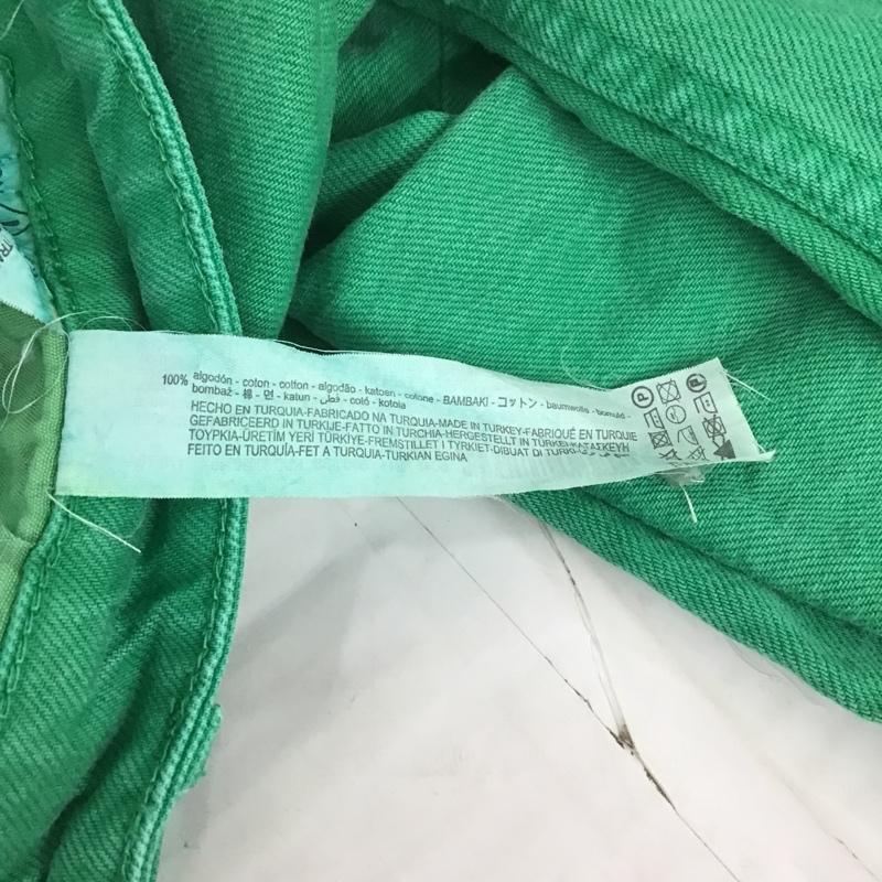 ザラ ZARA パンツ デニム、ジーンズ 6045 011 500 カラーデニム ワイド USA6 EU39 無地 緑 / グリーン /  レディース USED 古着 中古 10107152