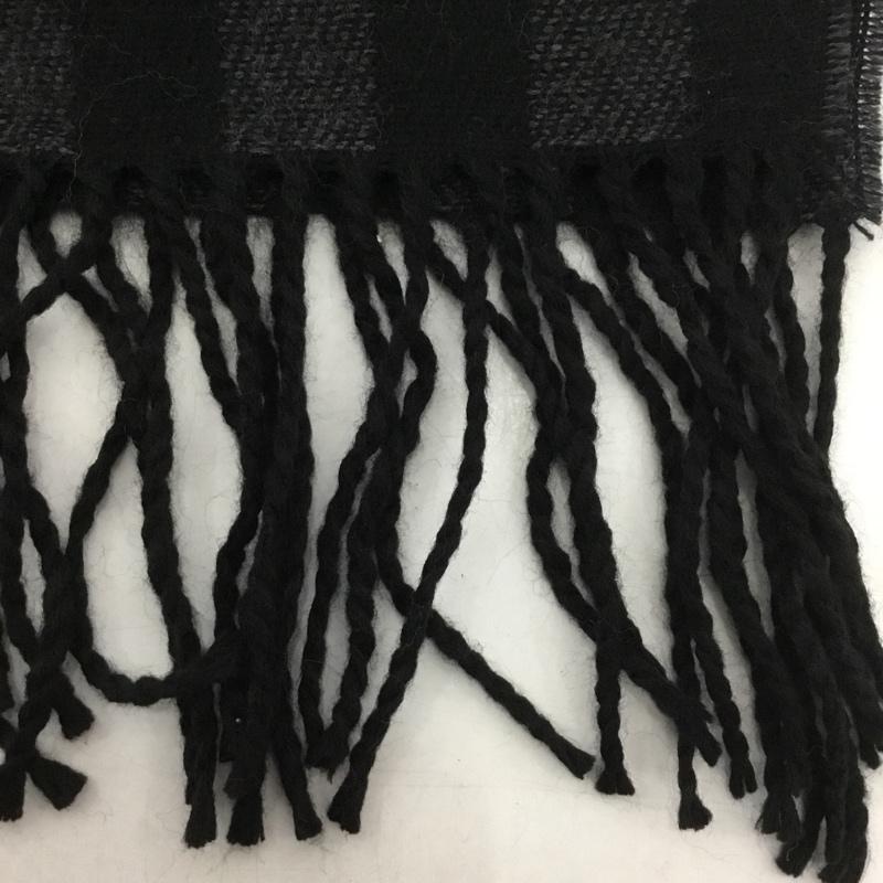 ビームス BEAMS マフラー マフラー フリンジ チェック 黒 / ブラック / X 灰 / グレー /  メンズ USED 古着 中古 10130560