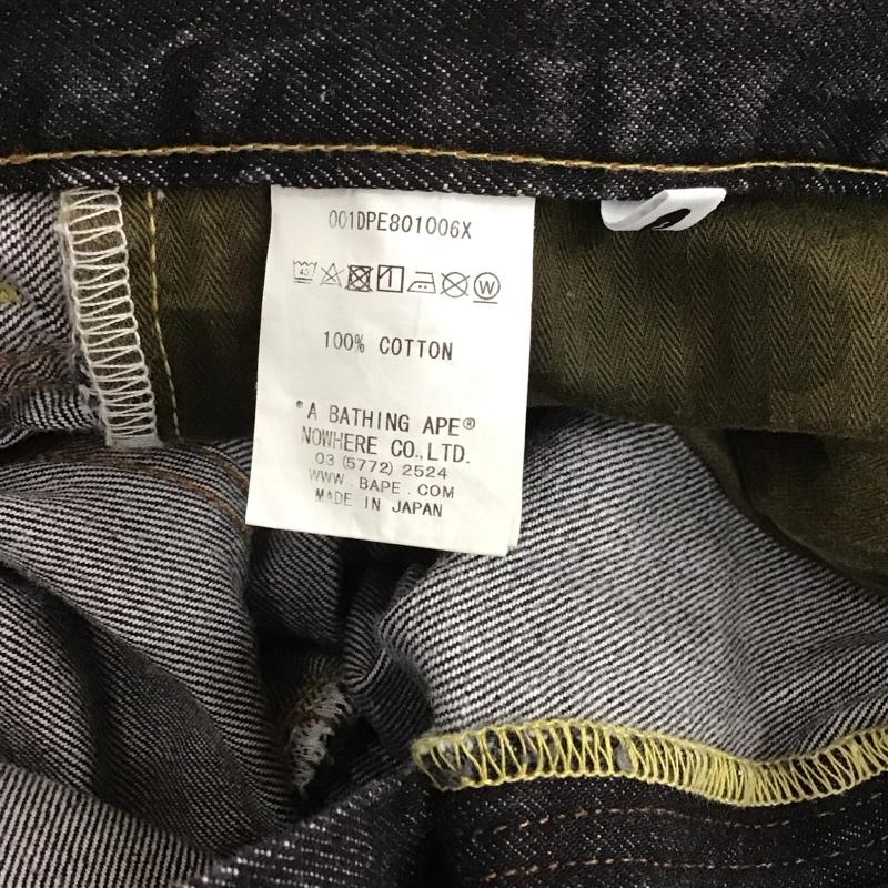 アベイシングエイプ A BATHING APE パンツ デニム、ジーンズ 001DPE801006X TYPE-05 SLIM TAPER 2XL ロゴ、文字 黒 / ブラック /  メンズ USED 古着 中古 10120184