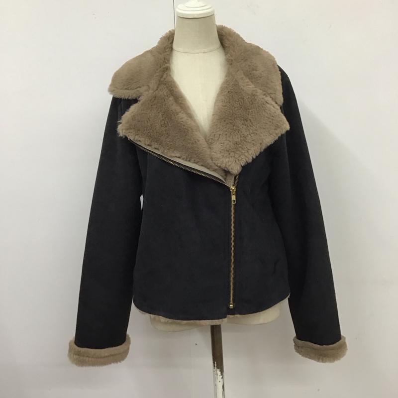 マジェスティックレゴン MAJESTIC LEGON コート コート一般 1076071019R-2 フェイクムートン ライダース M 無地 黒 / ブラック /  レディース USED 古着 中古 10125817