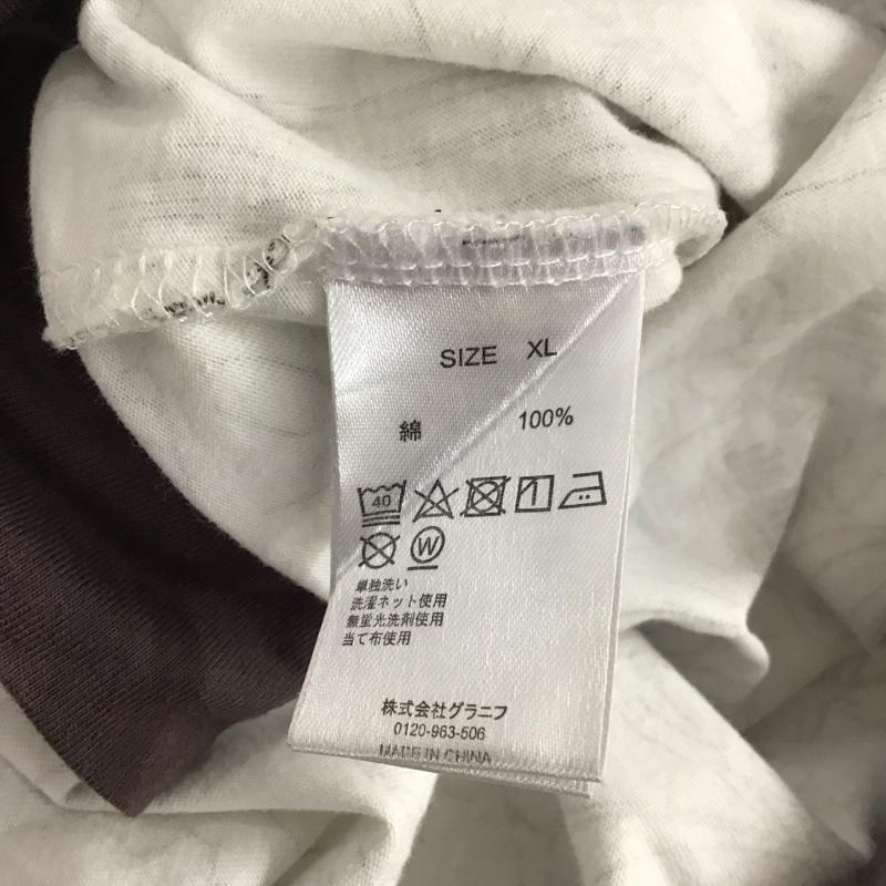 グラニフ graniph Tシャツ 半袖 半袖カットソー プリントTシャツ クルーネックカットソー XL プリント 白 / ホワイト /  メンズ USED 古着 中古 10149113
