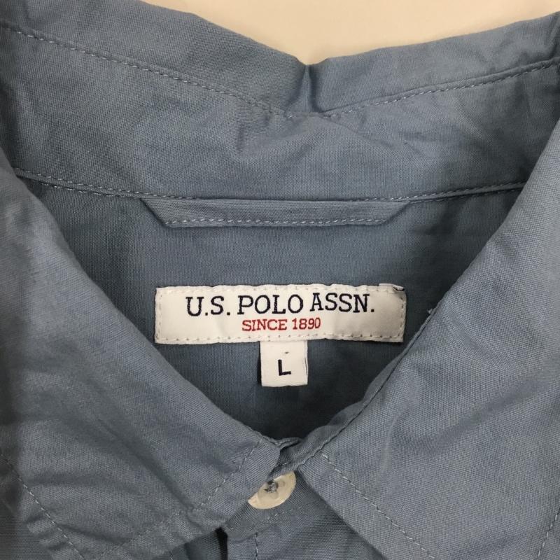 ユーエスポロアッスン U.S.POLO ASSN. シャツ、ブラウス 半袖 PL22705S コットン 胸ポケット L ワンポイント 青 / ブルー /  メンズ USED 古着 中古 10115559
