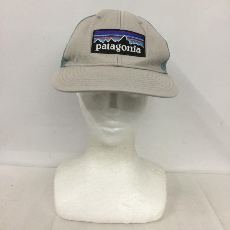 パタゴニア patagonia 帽子 キャップ メッシュキャップ ロゴ、文字 灰 / グレー / X 水色 / ライトブルー /  メンズ USED 古着 中古 10137891