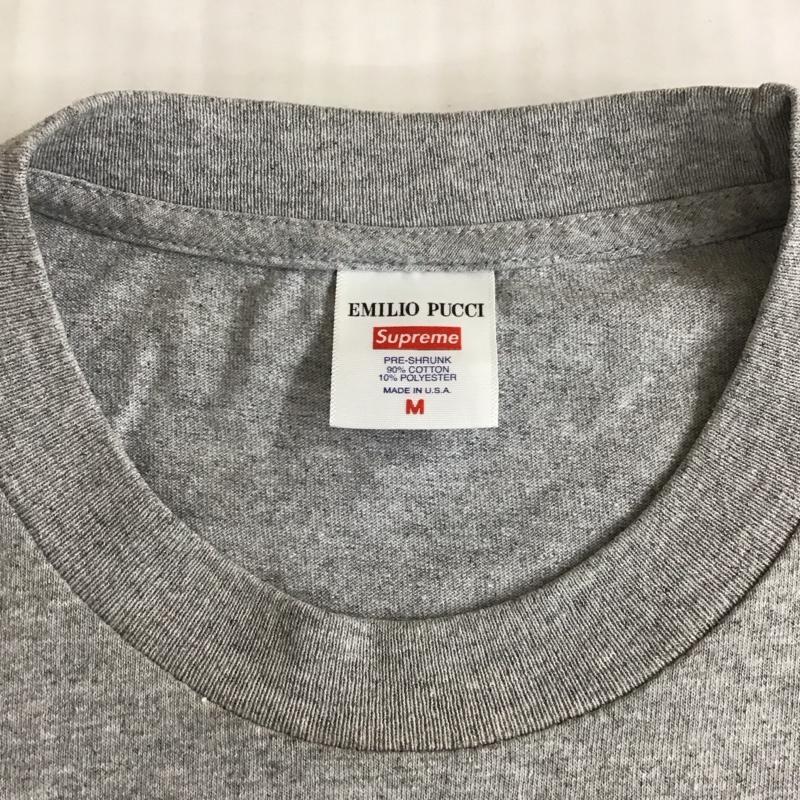 シュプリーム Supreme Tシャツ 半袖 2021ss EmilioPucciBoxLogoTee 半袖カットソー プリントTシャツ M ロゴ、文字 灰 / グレー /  メンズ USED 古着 中古 10116414