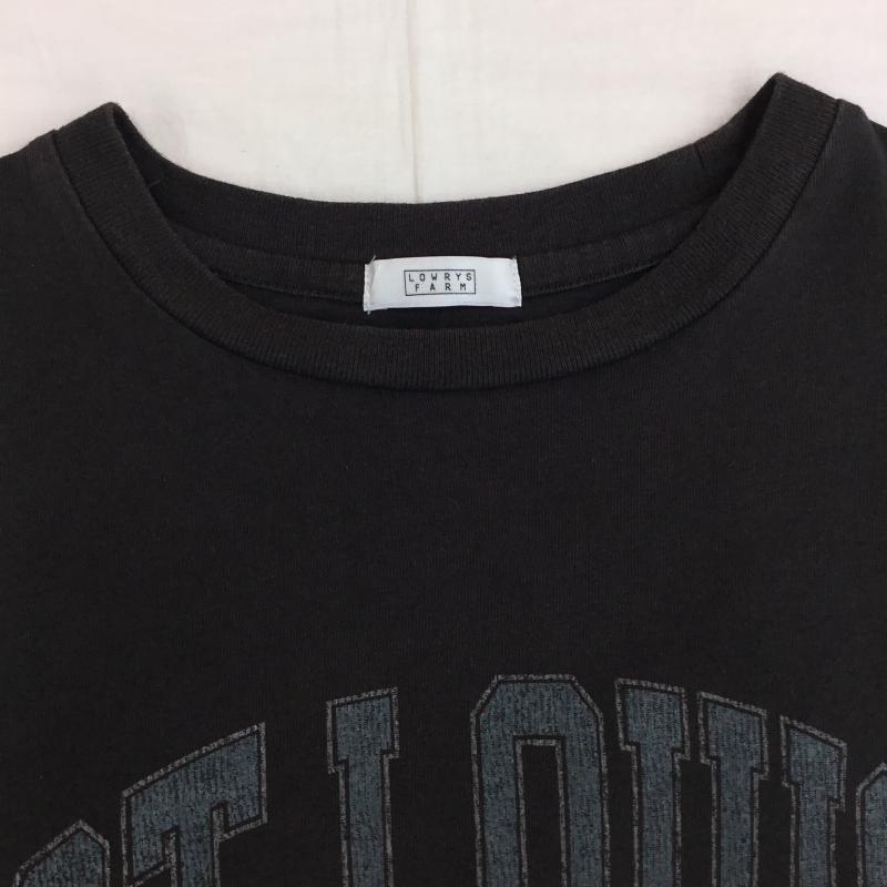 ローリーズファーム LOWRYS FARM Tシャツ 半袖 LF623082CF FREE ロゴ、文字 チャコールグレー / チャコールグレー /  レディース USED 古着 中古 10141337
